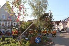Maibaumstellen 2025 durch die Feuerwehr
