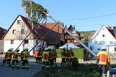 Maibaumstellen 2025 durch die Feuerwehr